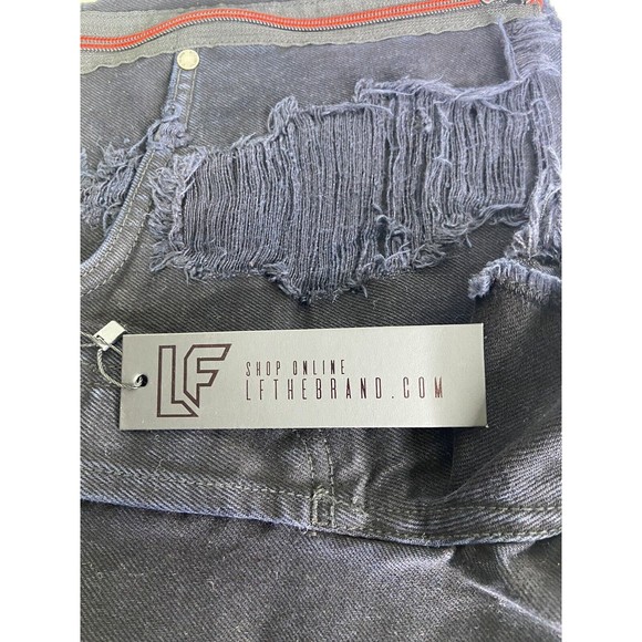 LF The Brand Shorts Women Size 26 Black Button-fly Red Zip Detail Cut-offs NEW - Picture 3 of 11